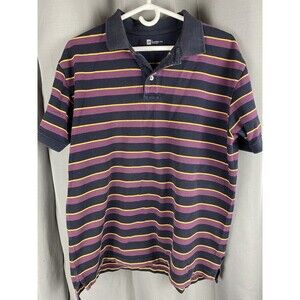 Gap Classic Fit Men's Size L Purple & Black Short Sleeve Stretch Polo Shirt